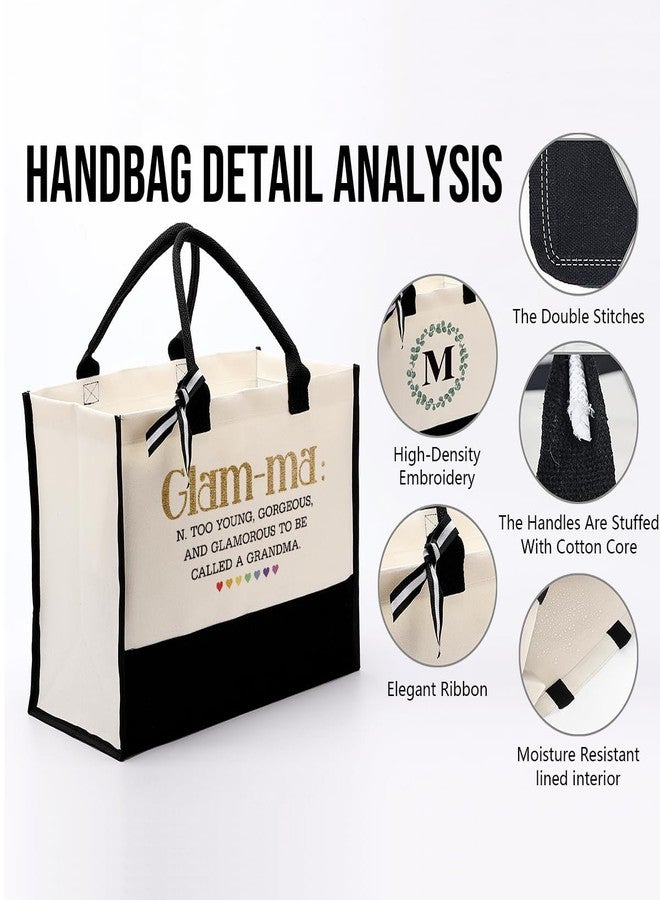EDCTO Canvas Bag Gift for Grandma, Glam-ma Canvas Shopping Bag, Cotton Canvas Tote Bag, Grandma Definition Tote Bag, Mother's Day Gift for Grandma, Novelty Grandma Gift, Grandma Birthday Gift - Image 4